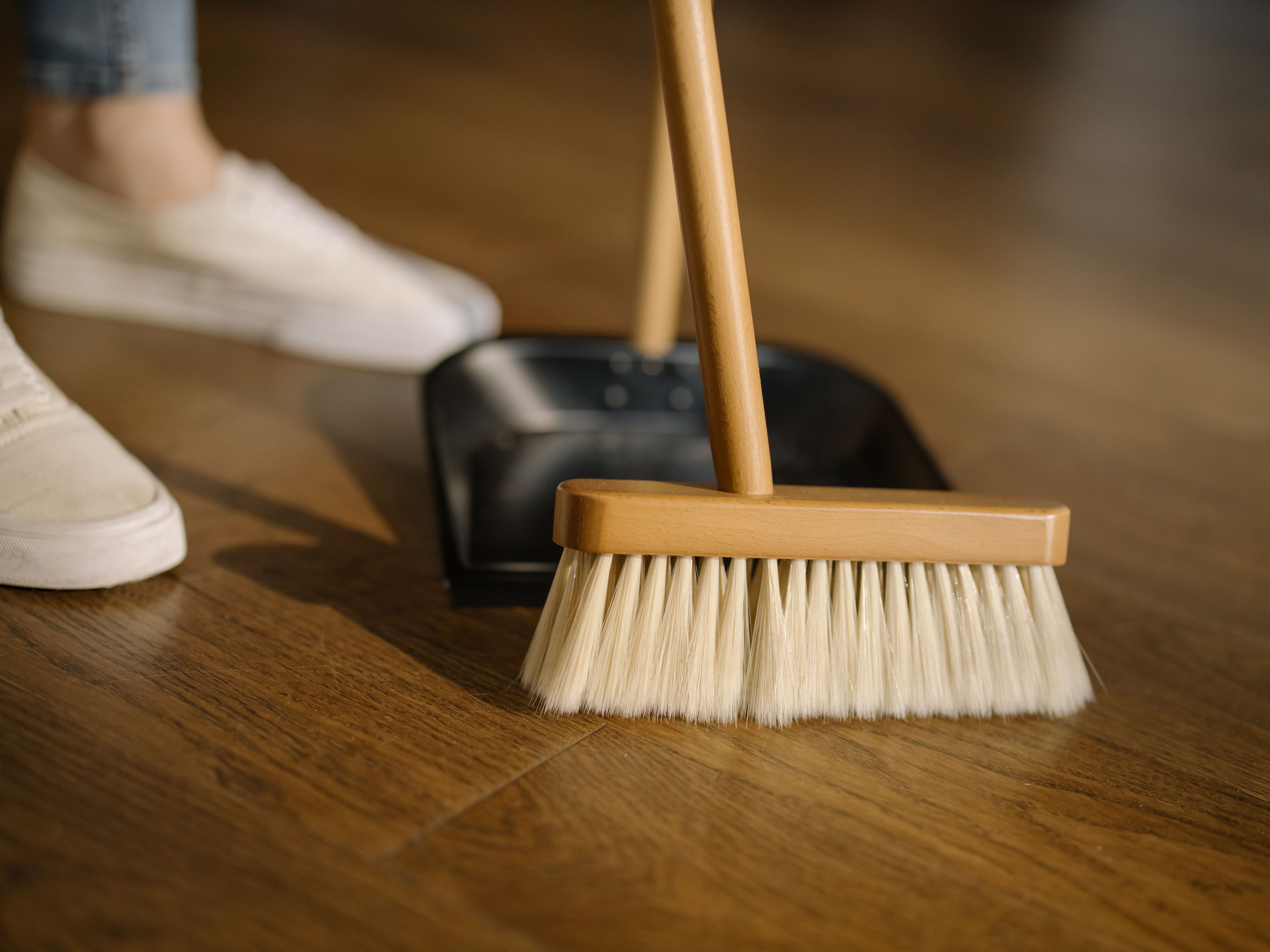 Professional residential cleaning in progress